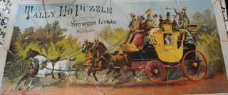 Antique Puzzle By Seymour Lyman Of N.  Y.  " Tally Ho " 1878 Stage Coach Horses Box