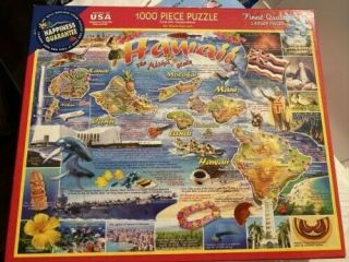 Hawaii " The Aloha State " 1000 Pc.  Jigsaw Puzzle By White Mountain 24 " X30 " -