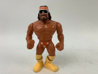 Vintage Wwe Wwf Action Figure Hasbro Macho Man Randy Savage Orange Trunks