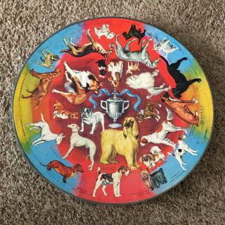 Vintage Springbok 500 - Piece Circular Puzzle: Prize Dogs 1966 A69