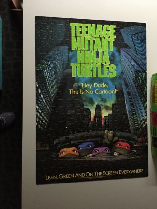 Vintage 1990 Teenage Mutant Ninja Turtles The Movie 300 Piece Puzzle Complete