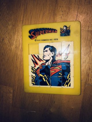 1978 Vintage American Publishing Dc Comics Superman Slide Tile Puzzle