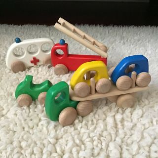 Bajo - Waldorf Toys - Wood Car Set - Made In Poland