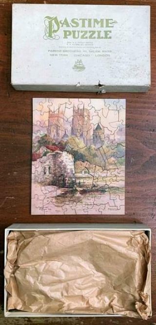 Complete Boxed1932 Parker Bros Wooden Pastime Puzzle 65 Pc The Old City Wall Nr