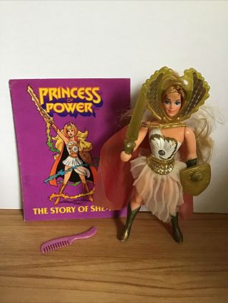 1984 Motu She - Ra Princess Of Power She - Ra Action Figure Complete Comic