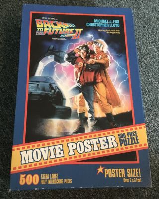 Vintage Back To The Future Part Ii Movie Poster 500 Piece Puzzle Complete