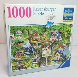 Ravensburger Puzzle 1000 Piece Bird Village Tree House Jigsaw Cardinal Oriole