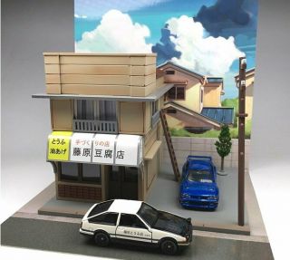 1/64 Initial D Fujiwara Tofu Shop Led Model Kit Diorama Set