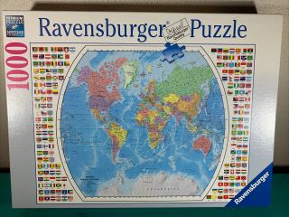 Ravensburger Political World Map 1000 Piece Jigsaw Puzzle No.  19 6333