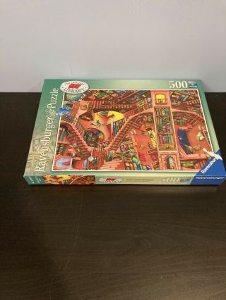 Ravensburger The Ludicrous Library 500 Piece Jigsaw Puzzle Complete W/ Leaflet