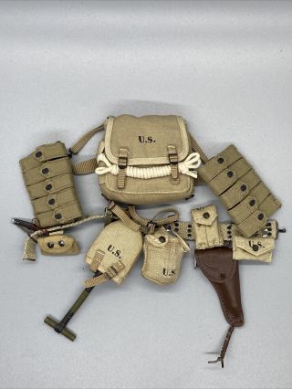 US WWII Airborne Division Normandy Custom WEB BELT SET | DID | Soldier Story 1/6 2