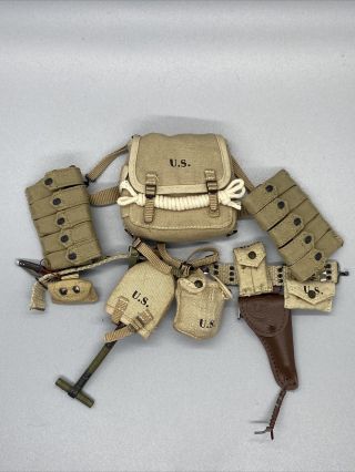 US WWII Airborne Division Normandy Custom WEB BELT SET | DID | Soldier Story 1/6 3