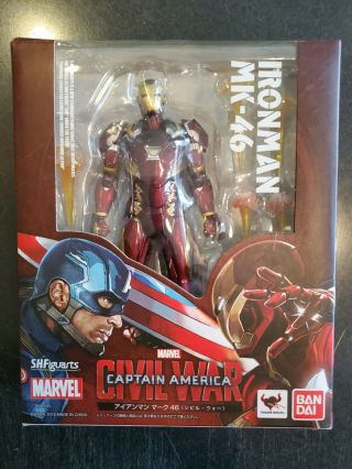 S.  H.  Figuarts Iron Man Mark Xlvi 46 Captain America Civil War Bandai Authentic