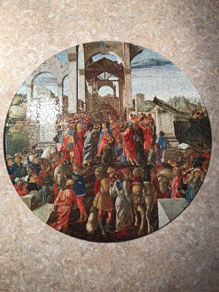 Springbok The Adoration Of The Kings Puzzle 500 Pc 1966 Circular Botticelli Magi