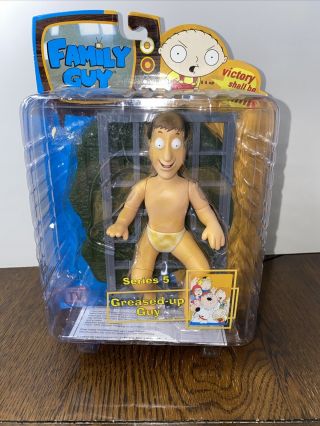2006 Family Guy Series 5 Greased Up Deaf Guy Action Figure Toy By Mezco Fox Tv