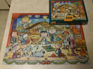 Springbok Hallmark Peanuts Merry Christmas Everyone Nativity Puzzle 100 Pc
