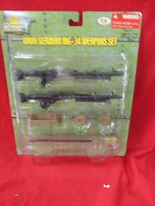 21 St.  Century Toys The Ultimate Soldier Wwii German Mg - 34 Weapons Set 1:6 Scale