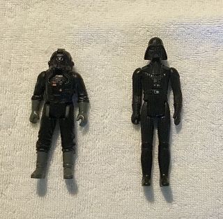 Star Wars 2 Action Figures (1977) Vintage Darth Vader & Tie - Fighter Pilot