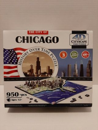 4d Cityscape Jigsaw/time Puzzle - City Of Chicago History Over Time Puzzle