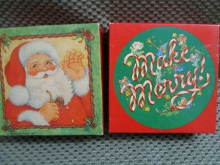 Hallmark 2 Springbok Christmas Mini Jigsaw Puzzle,  Santa & Make Merry Complete