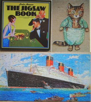 Linda Hannas Vintage Jigsaw Puzzle History Book With 2 Cardboard Puzzles