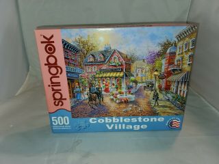 Springbok “cobblestone Village” 500 Pc Jigsaw Puzzle
