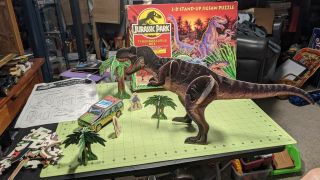 Jurassic Park 3d Stand - Up Jigsaw Puzzle Tyrannosaurus Rex - 1992 - 100 Complete