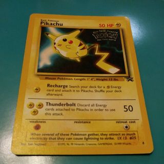Pokemon Pikachu - 4 4 - Black Star Promo - Kids Wb Wotc Stamp Stamped