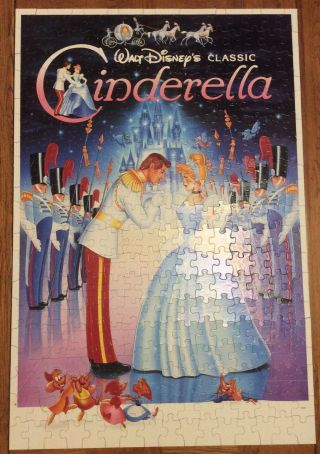 Vintage Disney Cinderella 300 Piece Movie Poster Puzzle Complete 2’x3’