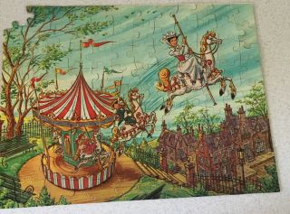 Vintage Walt Disneys Mary Poppins Picture Puzzle Jaymar Missing 1 Piece Carousel