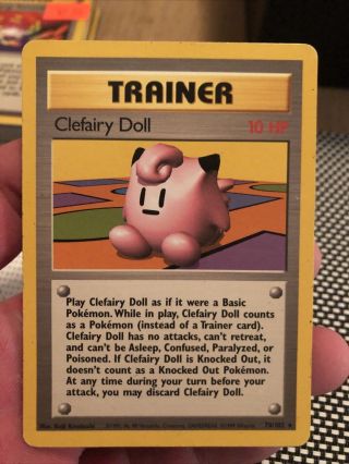 Pokemon Card - Base 70/102 - Clefairy Doll Trainer Rare - Nm/mint