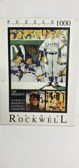 Norman Rockwell “the Dugout” Puzzle 1000 Piece Chicago Cubs