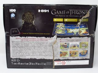 Game Of Thrones Westeros & Essos Map 4D Puzzle w/ Mini Winterfell & City Models 2