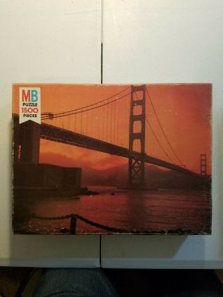 1978 Mb Milton Bradley 1500 Piece Puzzle Challenge 10 Golden Gate Bridge