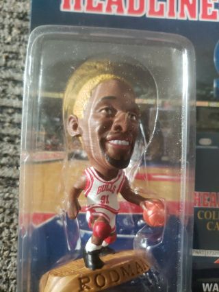 1996 NBA Headliners Dennis Rodman Yellow Hair Chicago Bulls White Jersey 2
