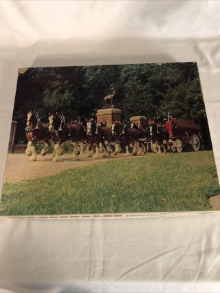 Vintage 1987 Anheuser - Busch Budweiser Beer Clydesdales 550 Piece Jigsaw Puzzle