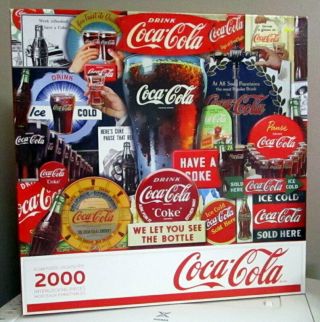Springbok 20490 Coca - Cola " Classic Signs " 2000 Piece Jigsaw Puzzle Euc