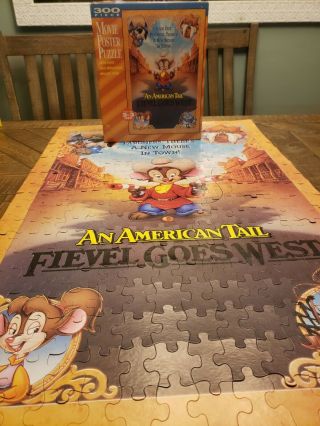 An American Tail Fievel Goes West Movie Poster Puzzle 300 Piece Golden Complete