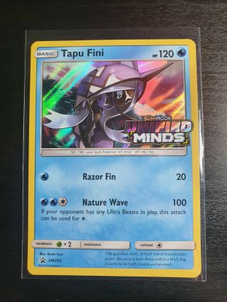 Tapu Fini – Sm203 - Unified Minds - Pre - Release Promo Rare Holo Pokemon