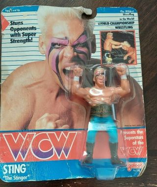 Wwf Wwe Wcw Aew Sting The Stinger - Galoob Wrestling Action Figure W/belt 1990