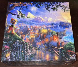 Kinkade Disney Pinocchio Wishes Upon A Star 750 Piece Jigsaw Puzzle Artwork Art