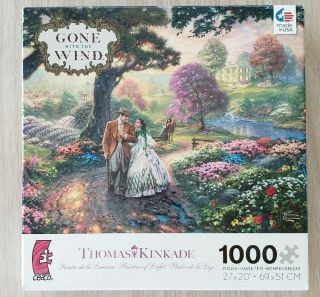Thomas Kinkade 1000 Piece Puzzle,  Gone With The Wind,  Ceaco,  Complete.