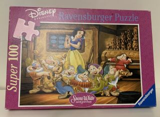 Ravensburger 100 Pc Jigsaw Puzzle Complete Disney Snow White Making Music