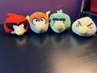 Red Angry Birds Space Pencil Topper Finger Puppet Plush Toy Set Of 4