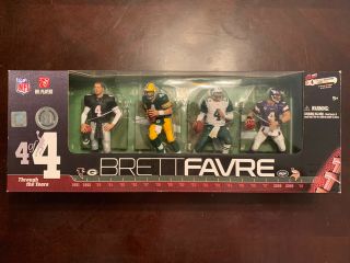 Brett Favre 4 ‘through The Years’ 4 Mcfarlane Football Figure Box Set