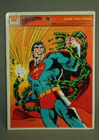 2 Puzzles Superman & The Spider - Man Vintage Frame Tray Marvel/dc Comics
