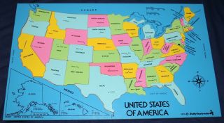 Vtg Judy Instructo United States Of America 1975 Map Wooden Puzzle 046001