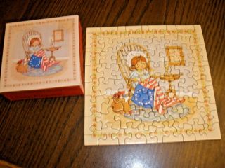 Vintage Springbok Mini Puzzle 70 Pc 7 " X 7 " I Pledge Allegiance Complete