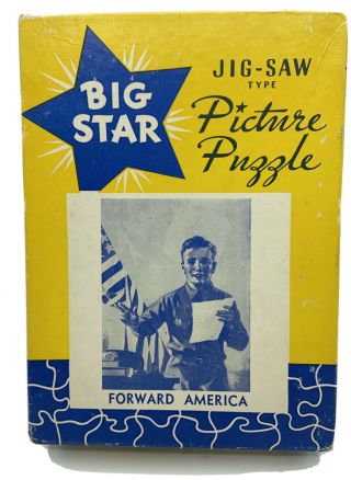 Vintage Big Star Jig - Saw Picture Puzzle - Boy Scout Box Complete
