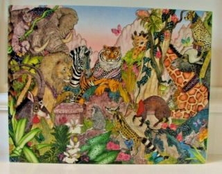 Over 550 Piece Jigsaw Puzzle Jungle Animals Jan Brett Usa Great American Puzzle